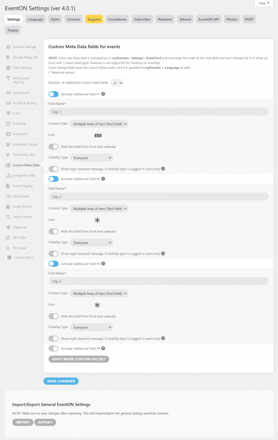 How to Setup & Use Custom Fields for Events Documentation
