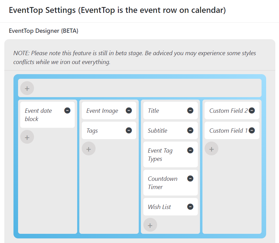 EventTop Designer